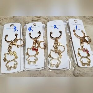 Cute Crystal Rhinestone Kitty Keychain/Bag Charm - NWT